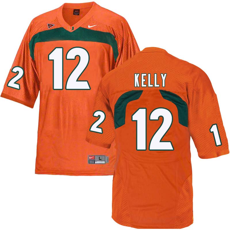 Nike Miami Hurricanes #12 Jim Kelly College Football Jerseys Sale-Orange - Click Image to Close